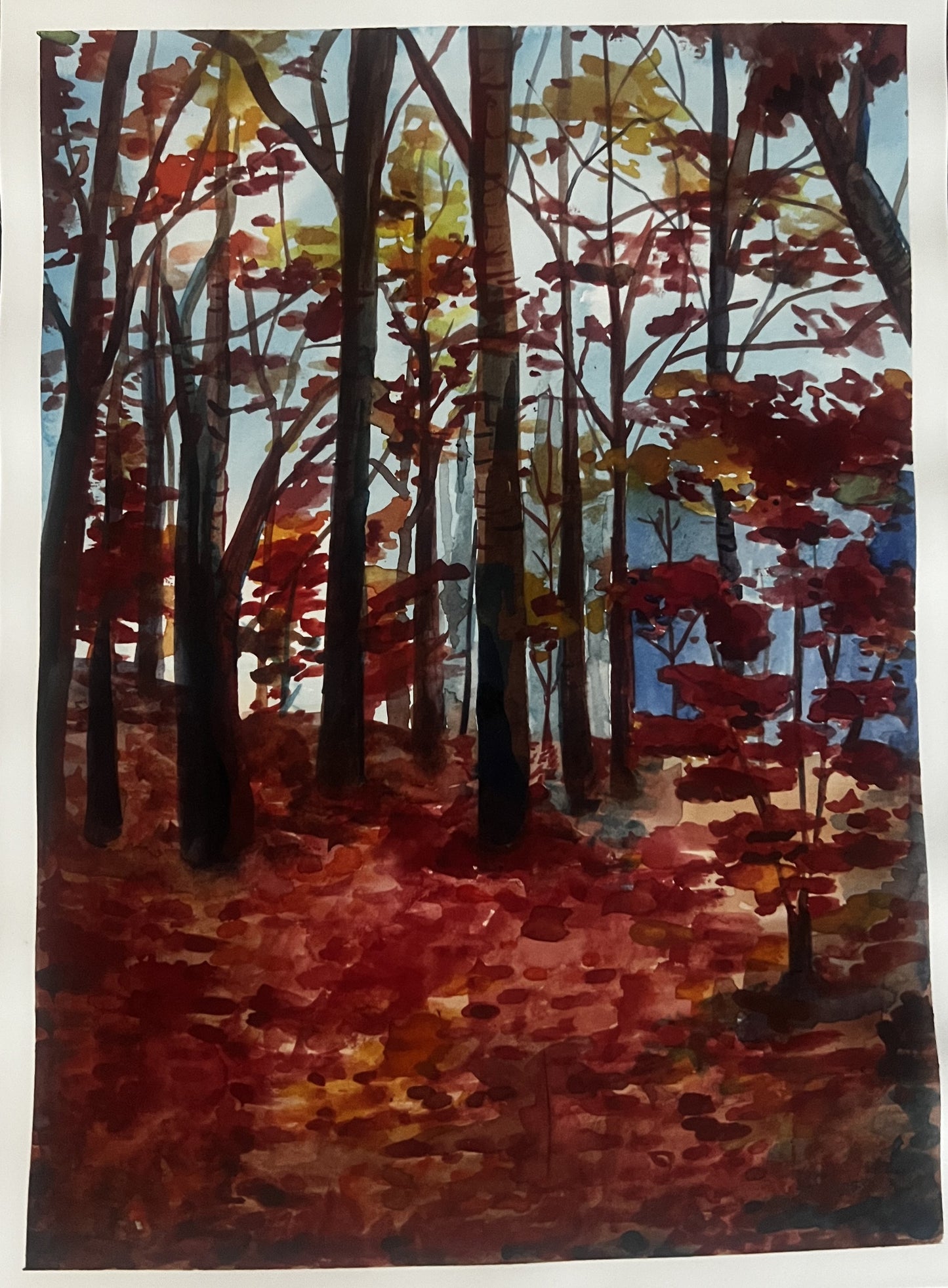 Original Fall Leaves Watercolor