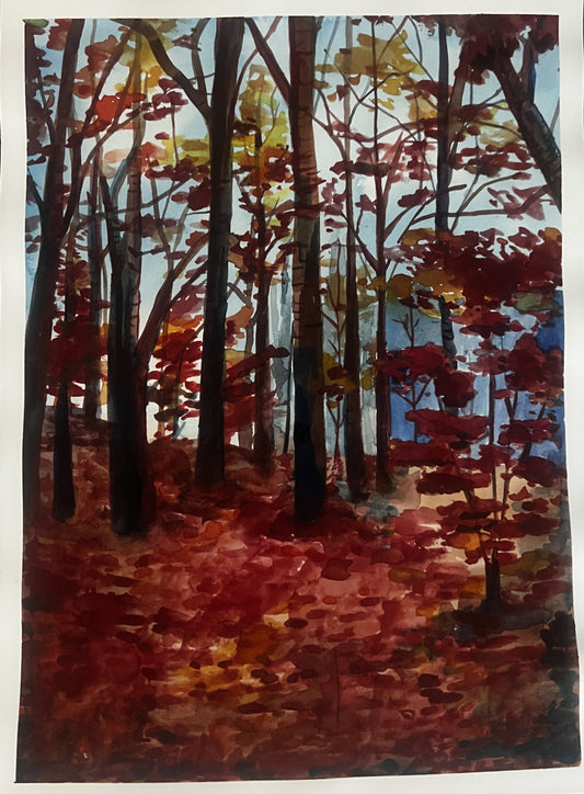 Original Fall Leaves Watercolor